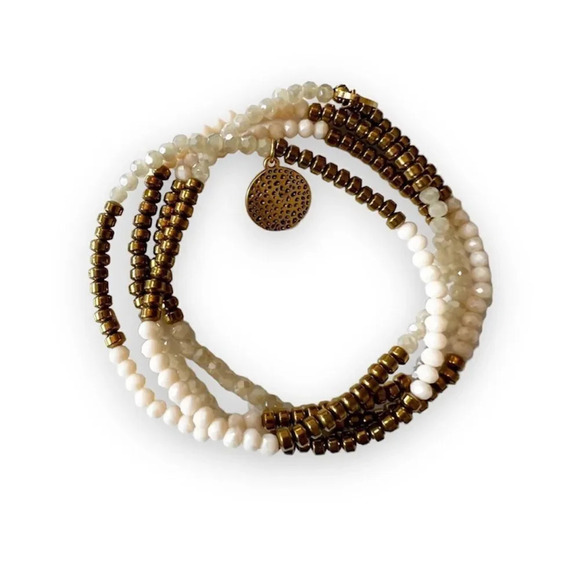 B.b. Lila Lila Babe Regular Just Like Heaven‎ Beaded Wrap Champagne Sparkle Gold - Picture 1 of 11